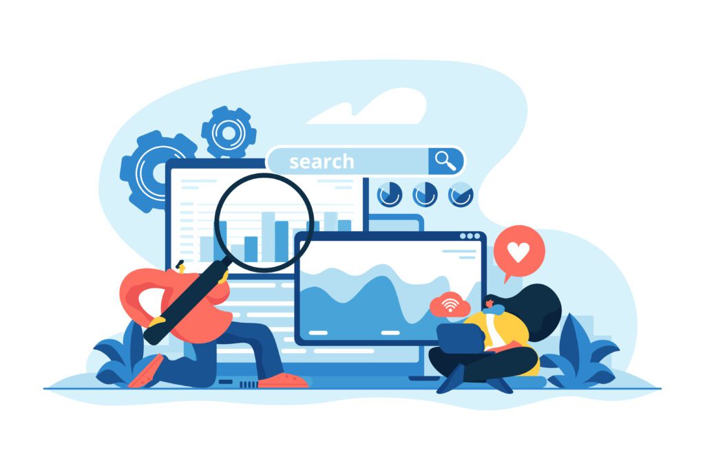 guide to digital marketing Seo Optimization Concept Vector Illustration | Navazon Digital