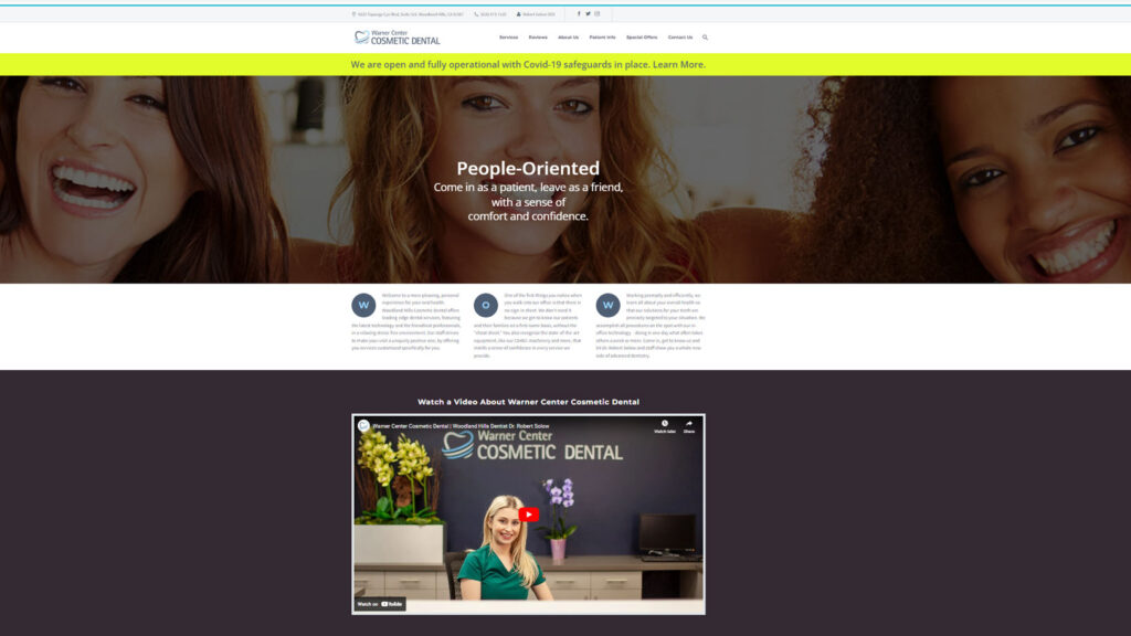 Case Study | Dental Website | Warner center Cosmetic Dental