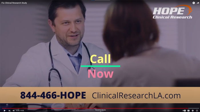 Video Production Los Angeles | Hope Clinical Research Flu Study Advertisement